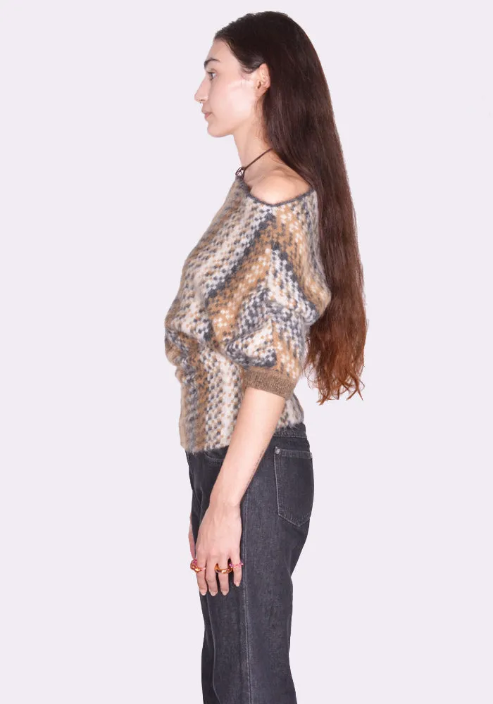 KNWLS SCALT0SNAKE SCALE KNIT TOP SNAKE