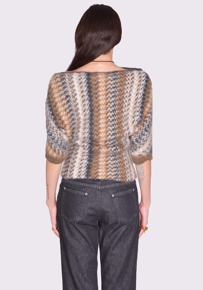 KNWLS SCALT0SNAKE SCALE KNIT TOP SNAKE