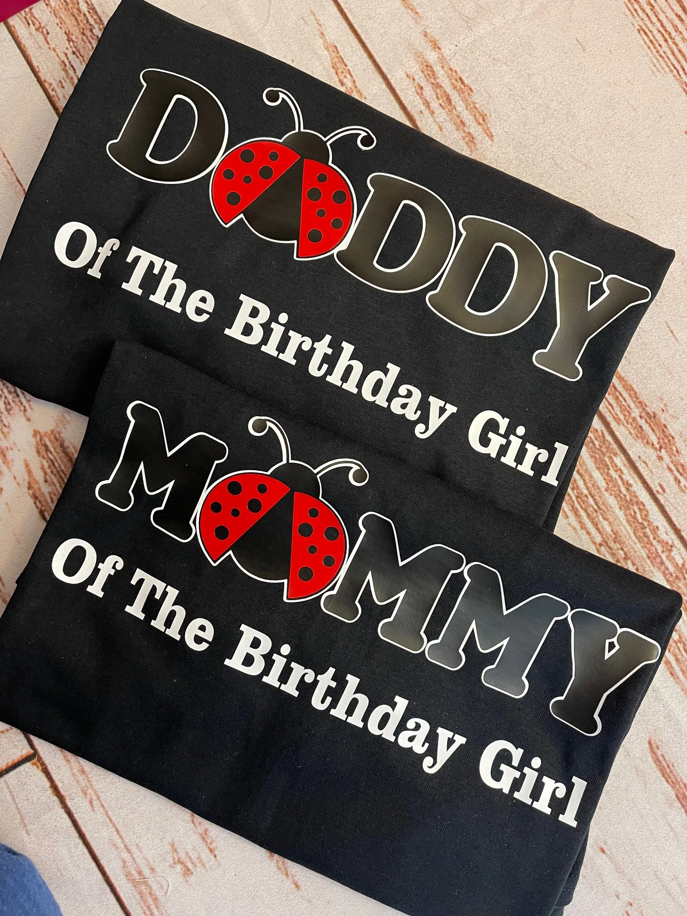 Lady Bug theme family birthday shirts, Ladybug Mommy Shirt, Ladybug Daddy Shirt