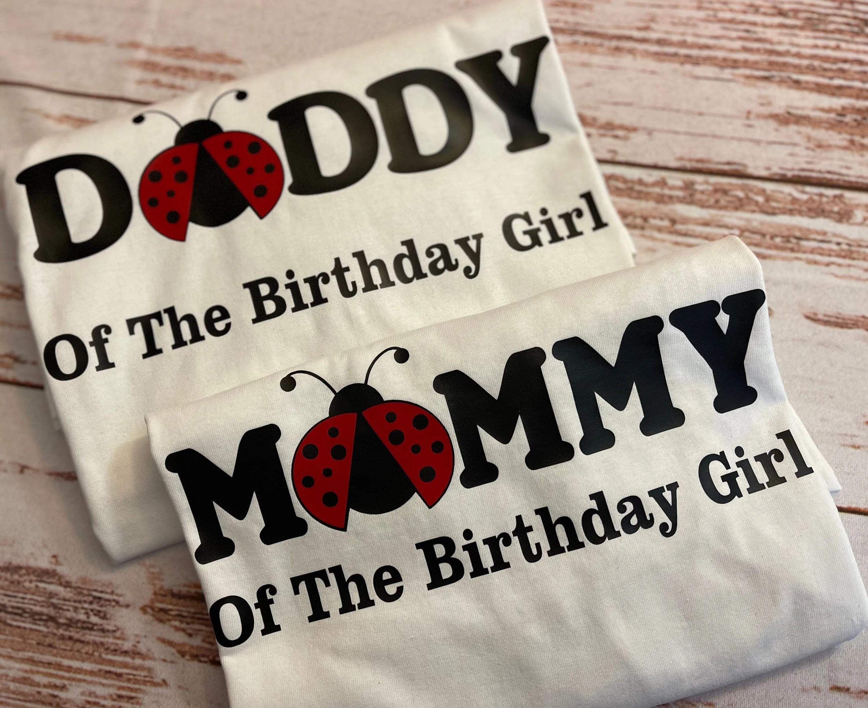 Lady Bug theme family birthday shirts, Ladybug Mommy Shirt, Ladybug Daddy Shirt