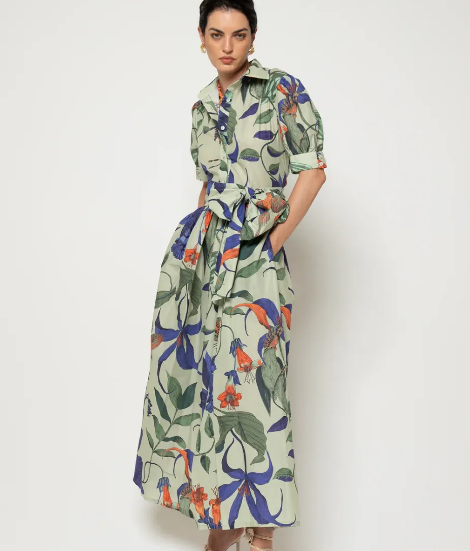 Lavi Spritz Dress Olive Green Botanico