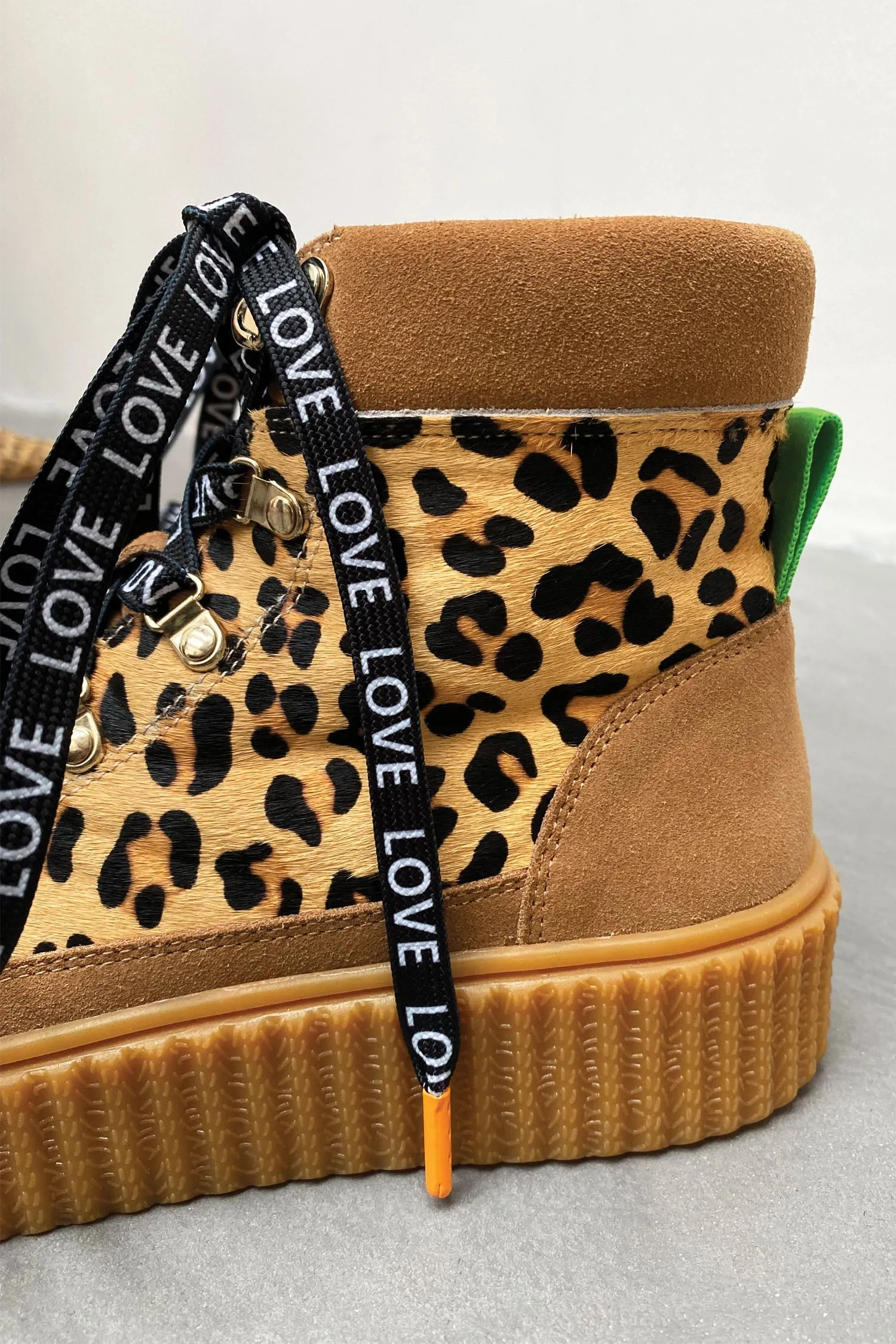 Leather Leopard Trainer Boot