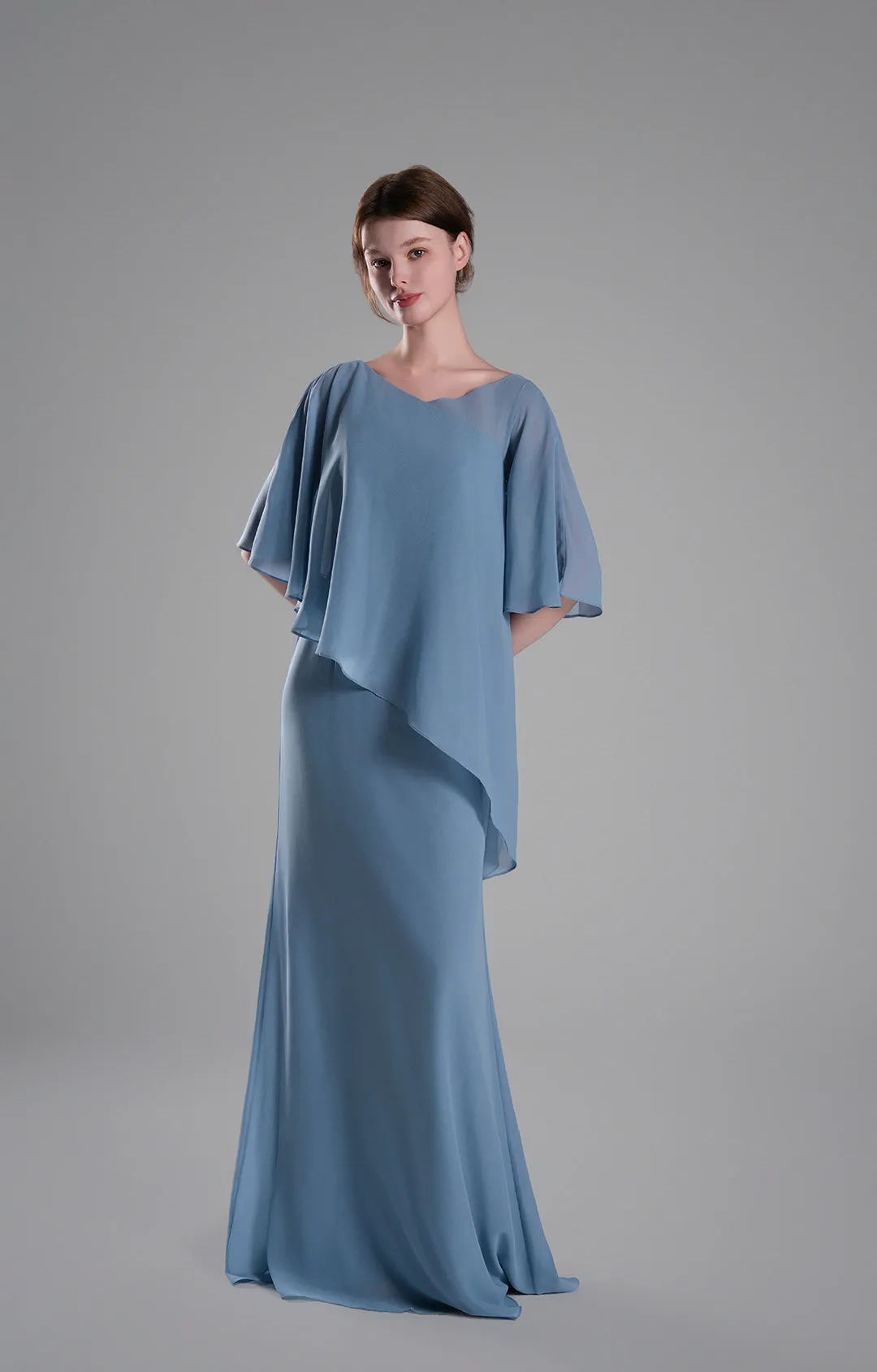 Light Blue Elegant Design Chiffon Dress