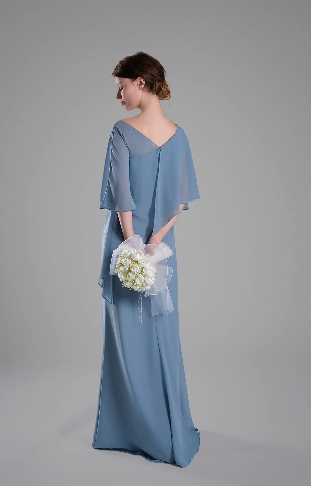 Light Blue Elegant Design Chiffon Dress
