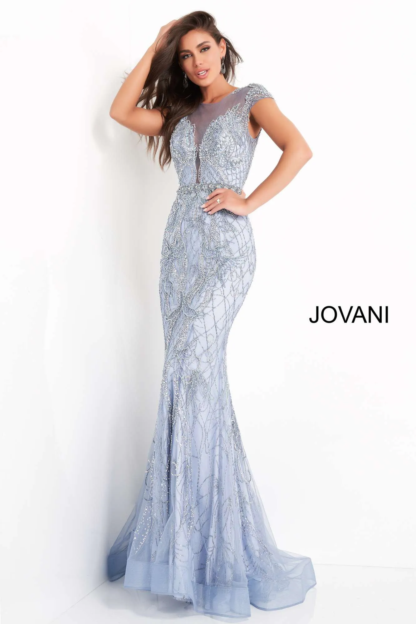 Light Blue Embellished Evening Dress Jovani 00883