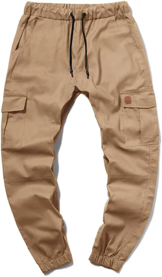 Mens Cargo Joggers Sweatpants Slim Fit Casual Workout Jogging Pants Lightweight Hiking Gym Trousers with Pockets