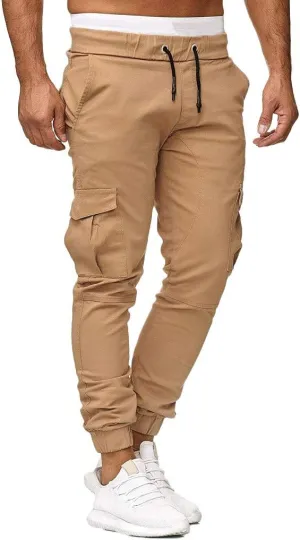 Mens Cargo Joggers Sweatpants Slim Fit Casual Workout Jogging Pants Lightweight Hiking Gym Trousers with Pockets