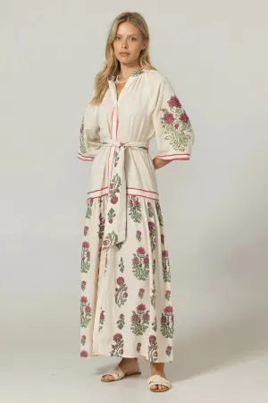 Miss June Cream Gilda Long Dress