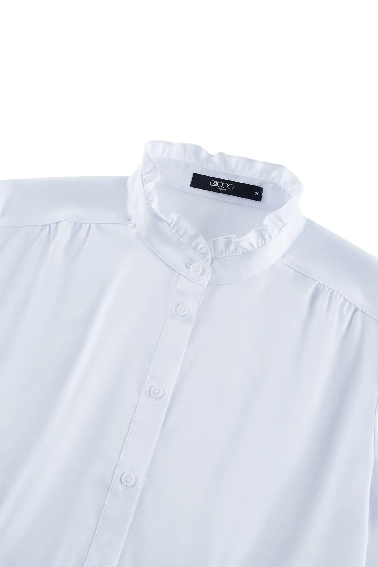 Modal Ruffled Collar Shirt
