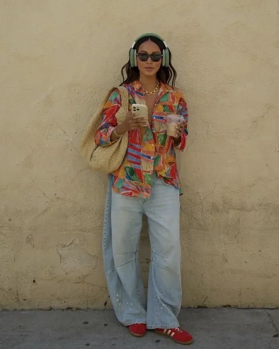 N   L BUTTON UP VINTAGE SHIRT