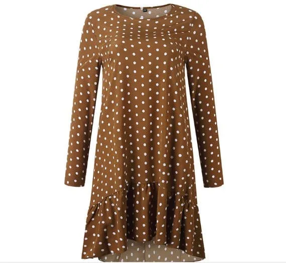 New retro women's fashion polka dot chiffon dress