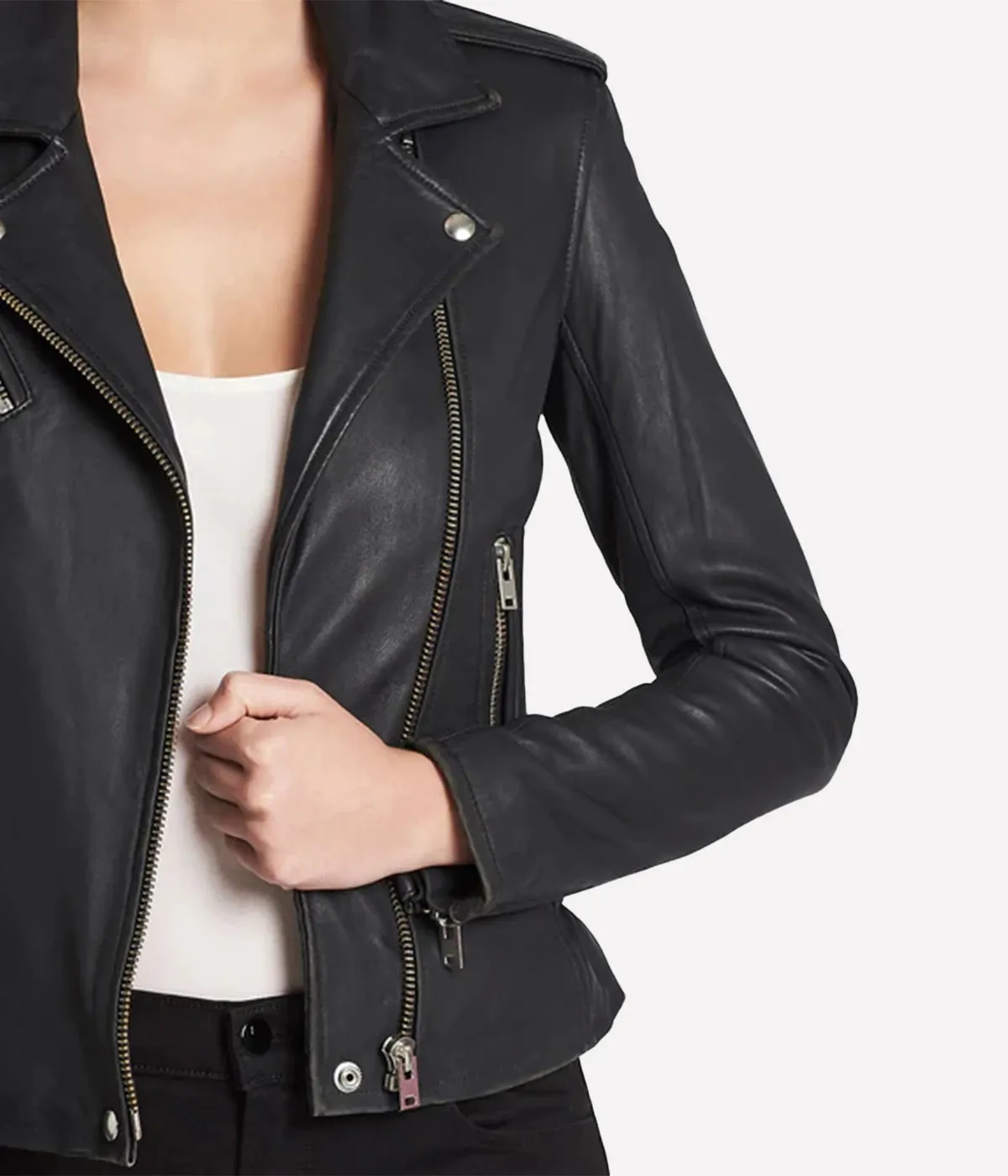 Newhan Biker Jacket in Black