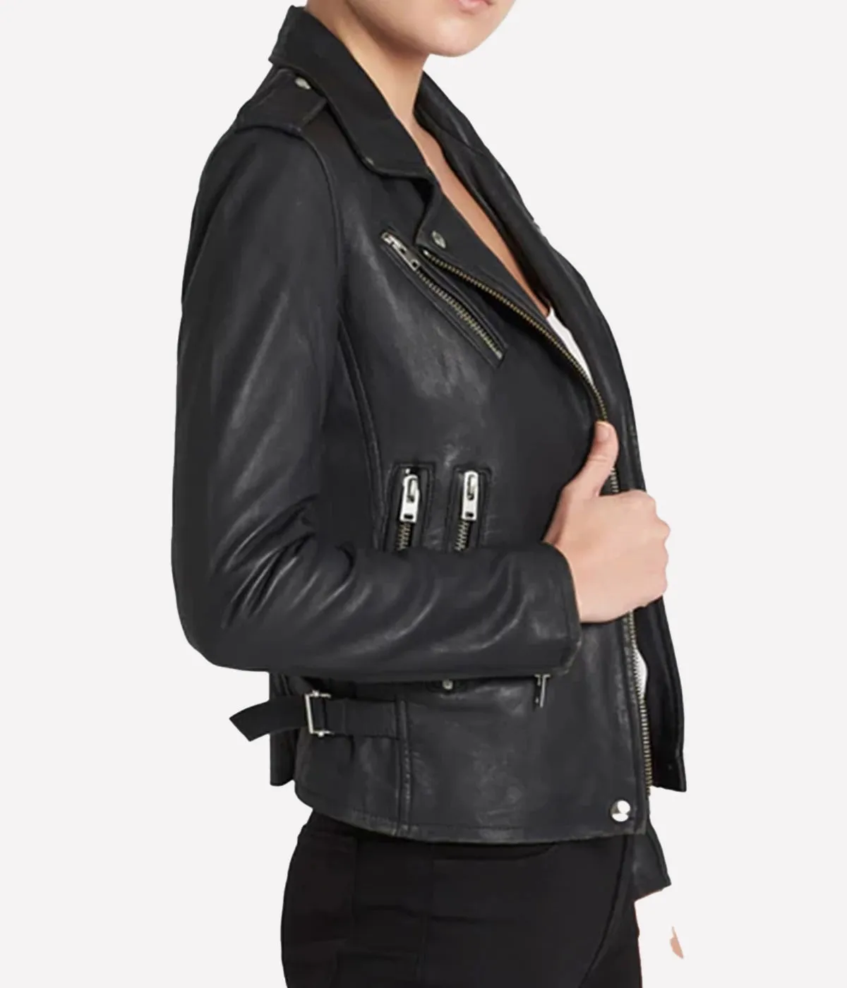 Newhan Biker Jacket in Black