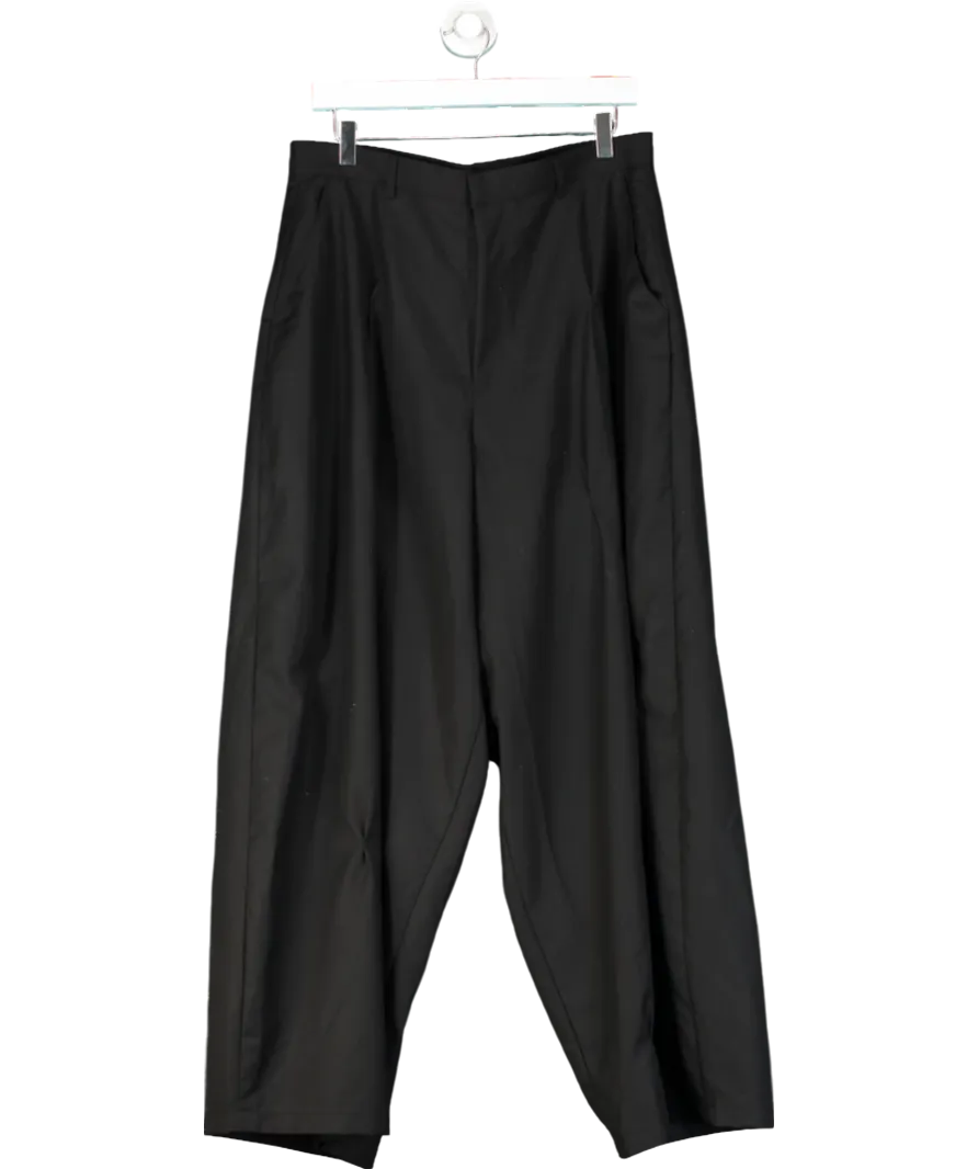 Oasis Oasis Black Barrel Leg Tailored Trousers UK M/L