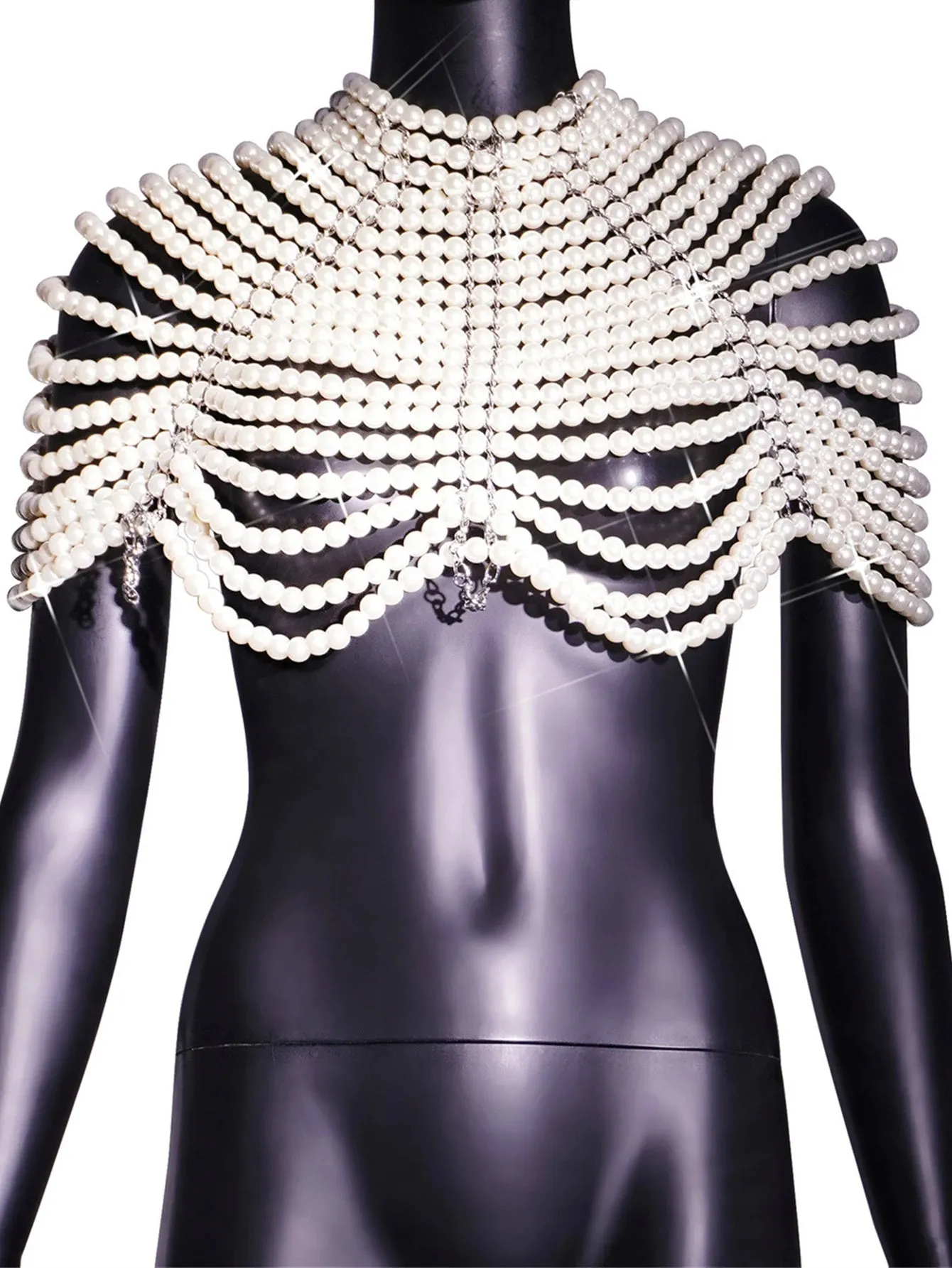 Pearl Beaded Halter Crop Top  Elegant & Chic Partywear