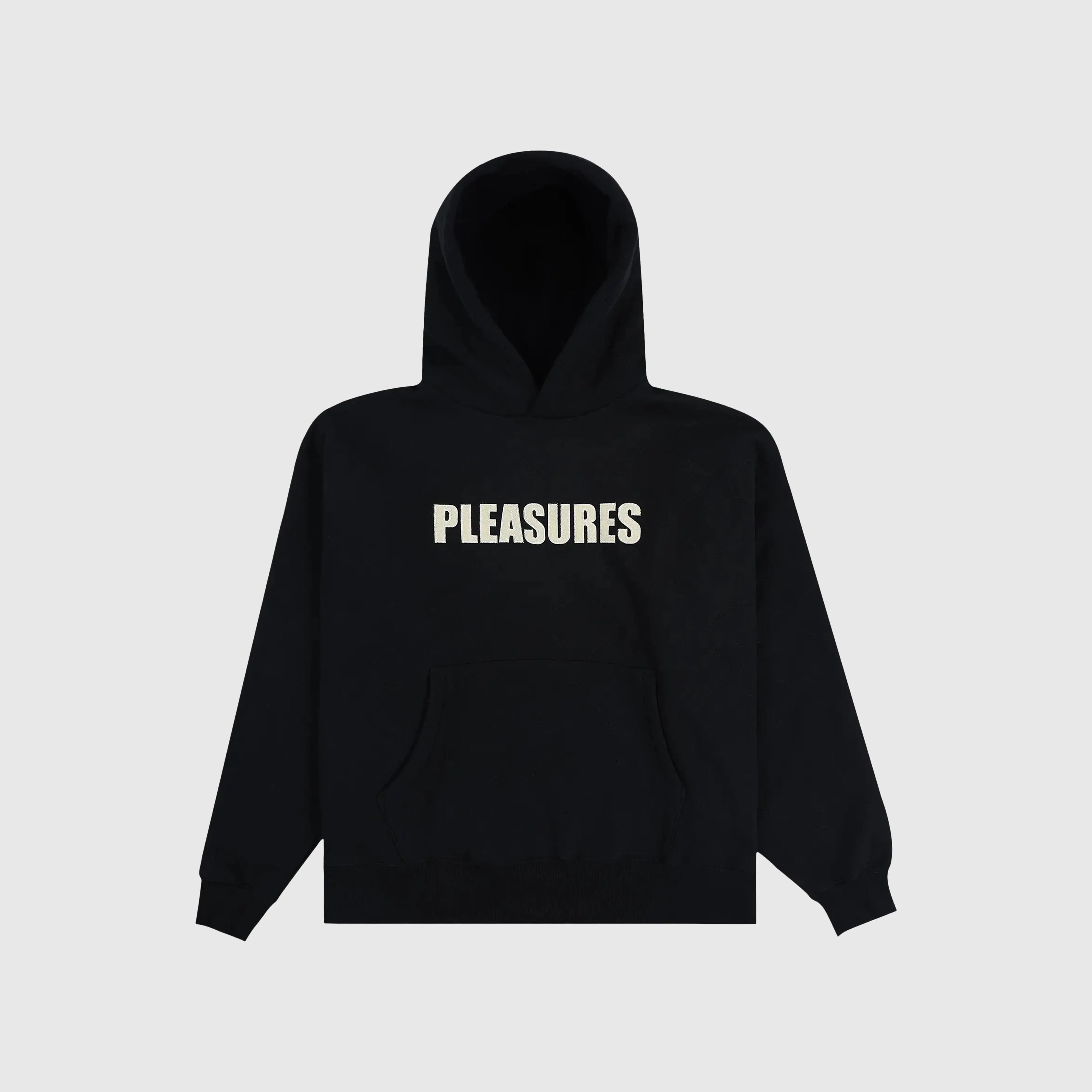 Pleasures Wave Quilted Hoodie - Black