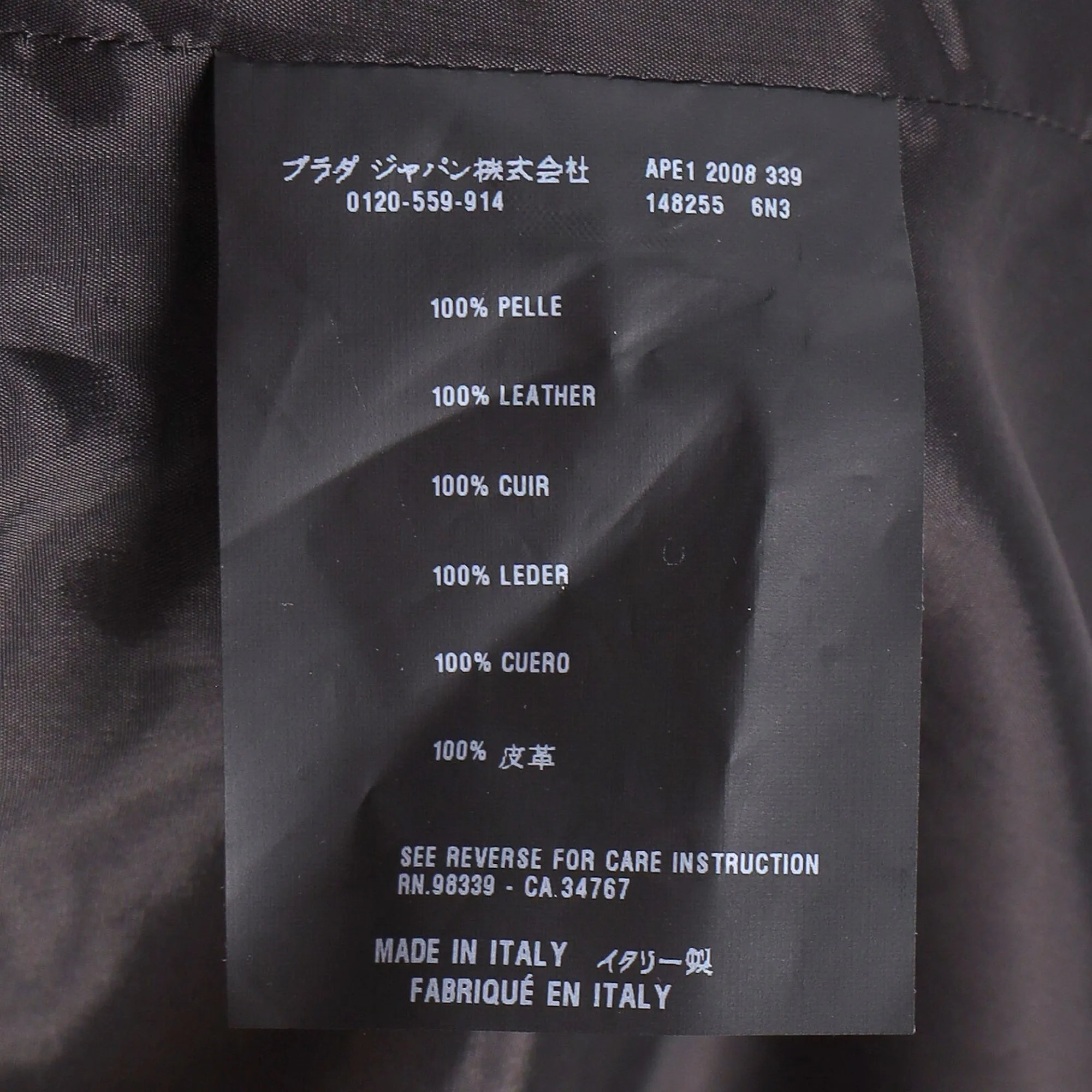 Prada Zipped Biker Jackets with Pockets in Black Leather