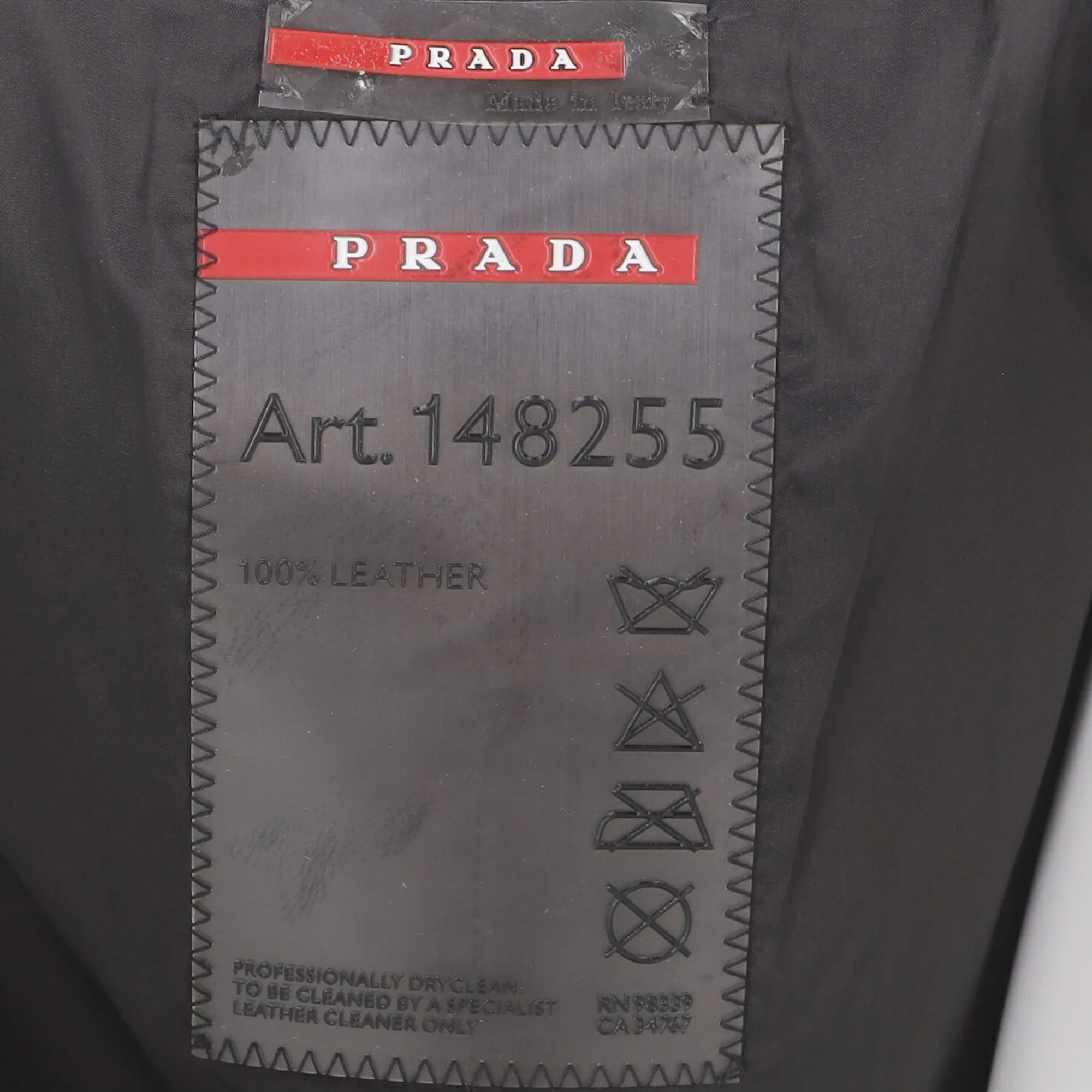 Prada Zipped Biker Jackets with Pockets in Black Leather