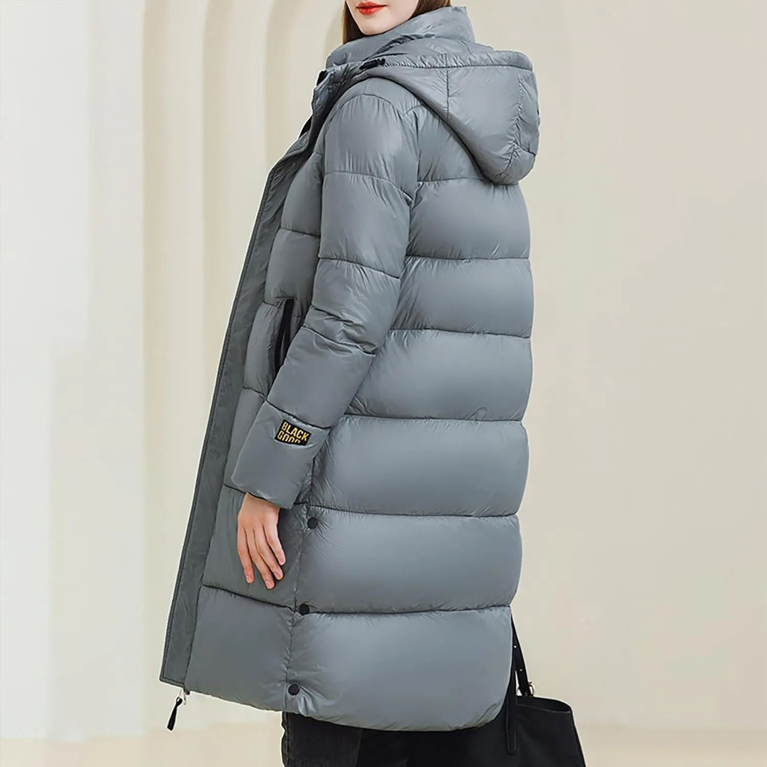 Puffer Jacket Womens Warm Winter 2023 Trendy Puffer Jackets Cotton Padded Coats Fashion Solid Hooded Bubble Jackets