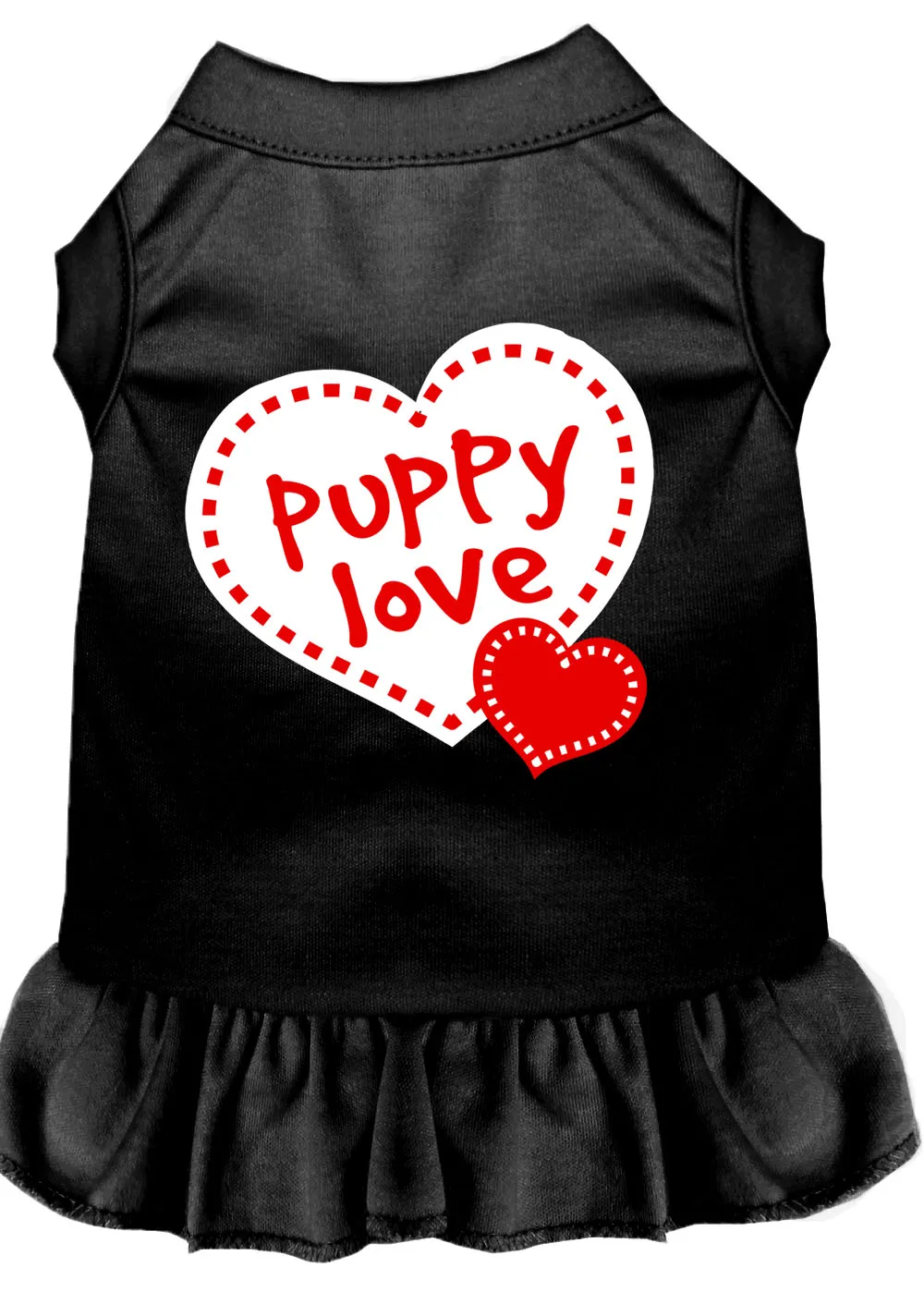 Puppy Love Screen Print Dress Black Xxl