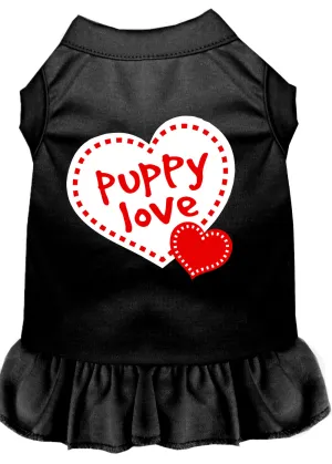 Puppy Love Screen Print Dress Black Xxl