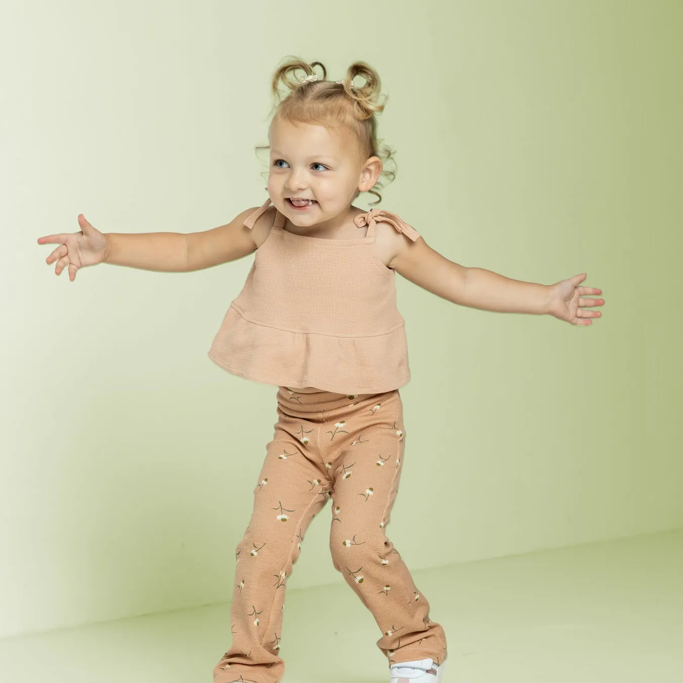 Qjutie Plain Cotton Waffle Jersey in Dusky Salmon