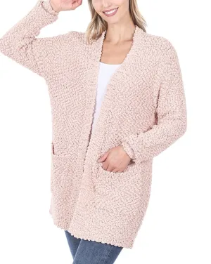 "Brielle" Popcorn Cardigan Dusty Blush Pink Final Sale