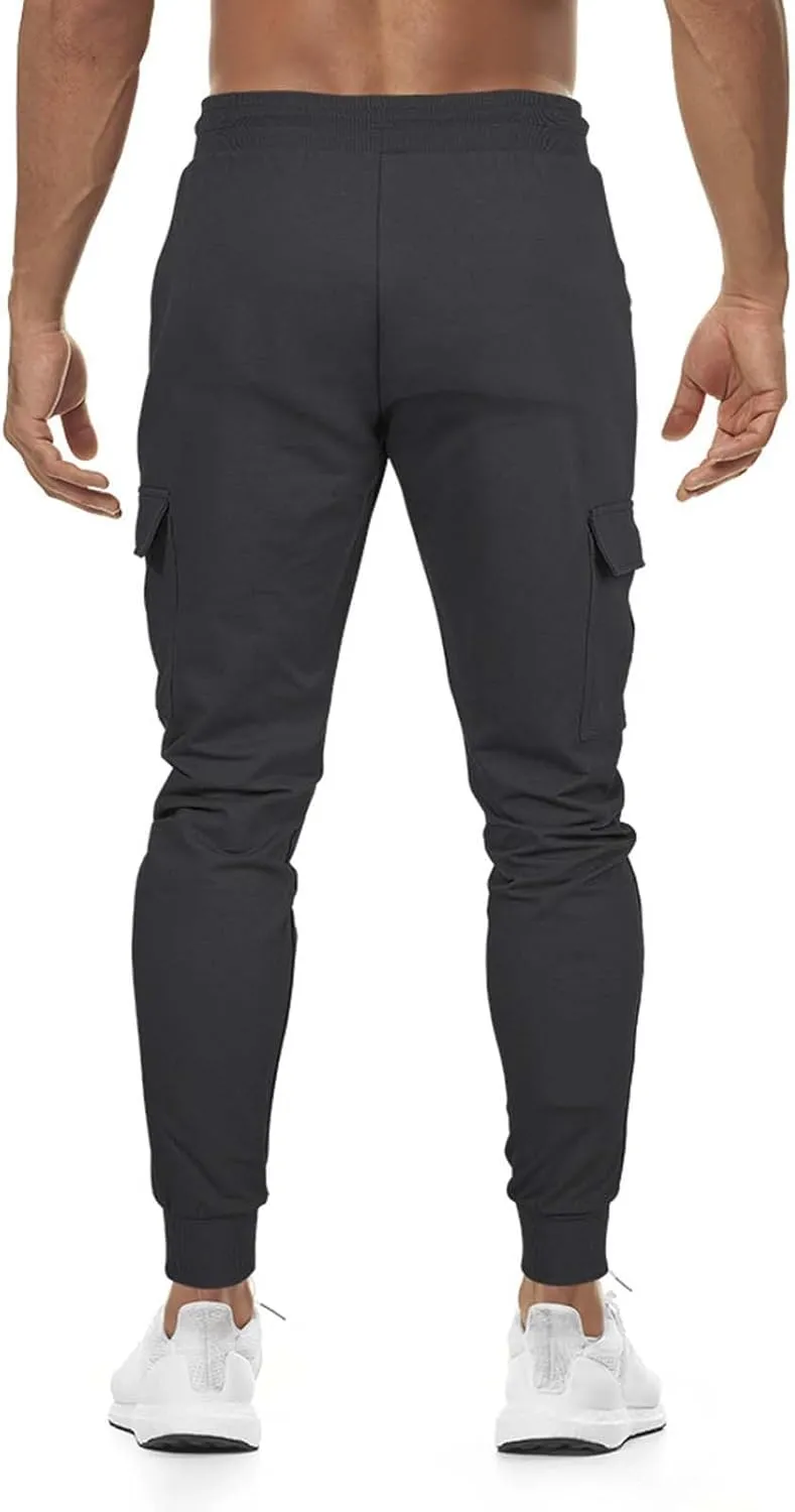QWENTMTNTY Men's Fashion Sweatpants Slim Fit Elastic Waisted Stretchy Joggers Casual Athletic Jogging Active Pants Trousers