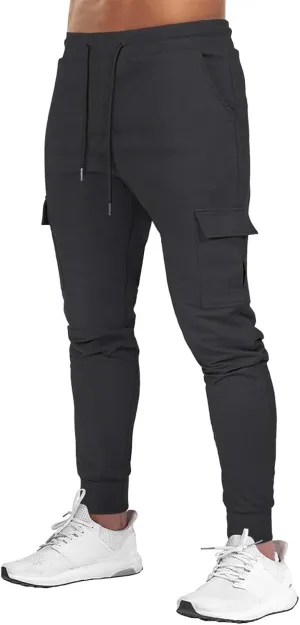 QWENTMTNTY Men's Fashion Sweatpants Slim Fit Elastic Waisted Stretchy Joggers Casual Athletic Jogging Active Pants Trousers