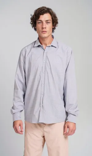 R206591 - Linen Button-Up Shirt - Light Blue