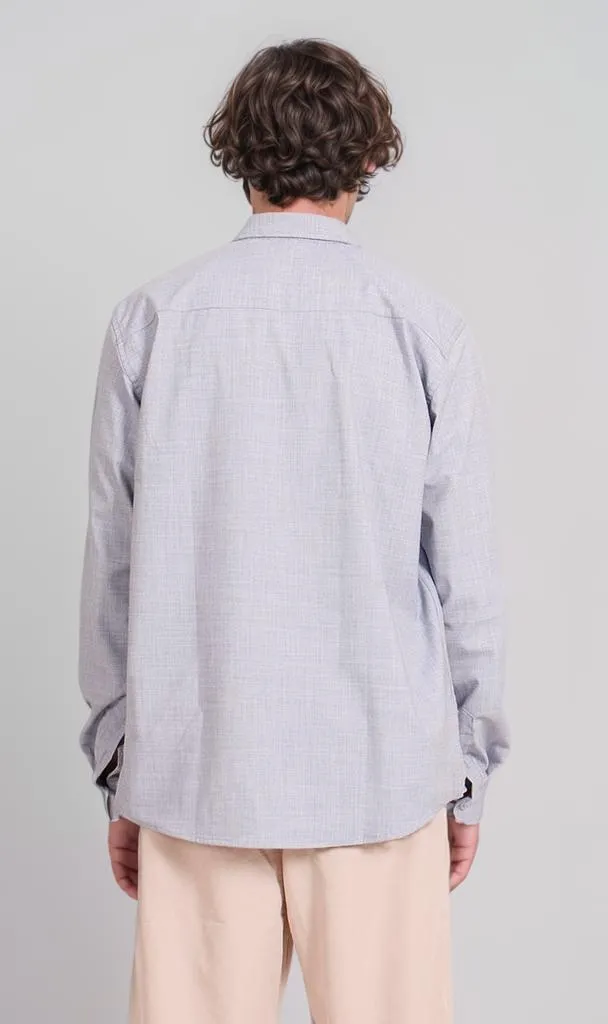 R206591 - Linen Button-Up Shirt - Light Blue