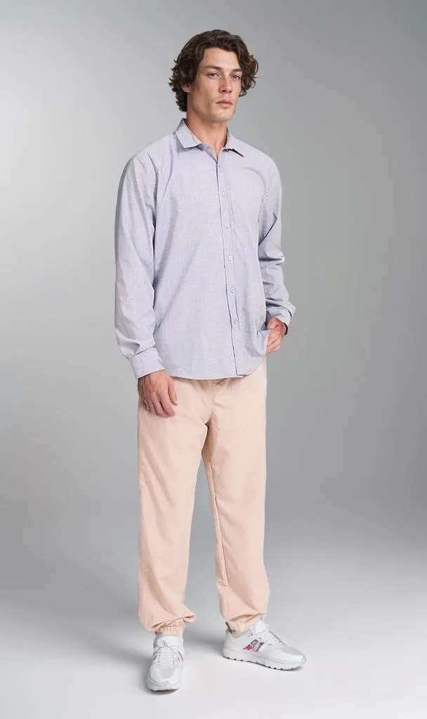 R206591 - Linen Button-Up Shirt - Light Blue