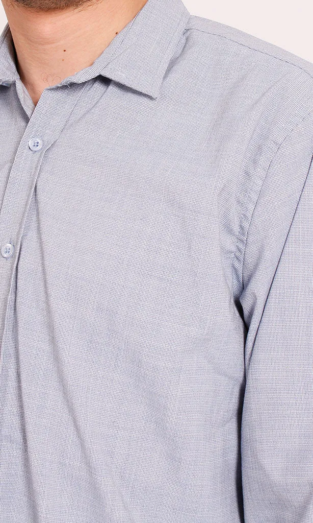 R206591 - Linen Button-Up Shirt - Light Blue