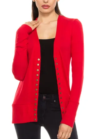 Red Snap Cardigan