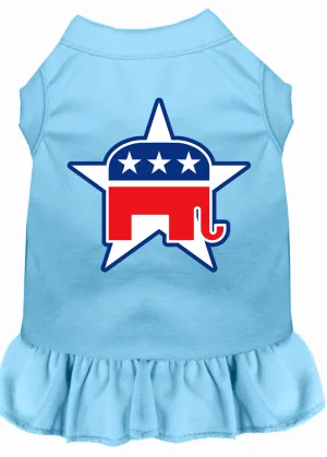 Republican Screen Print Dress Baby Blue Xxl