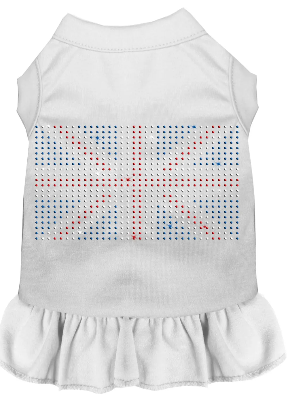 Rhinestone British Flag Dress White 4x