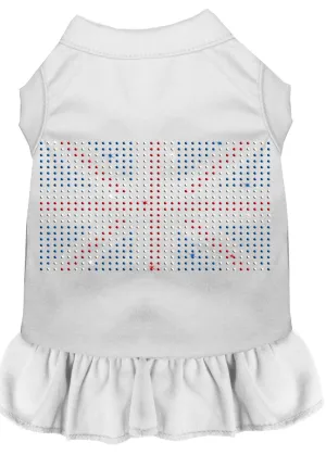 Rhinestone British Flag Dress White 4x