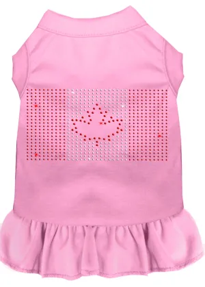 Rhinestone Canadian Flag Dress Light Pink Xs