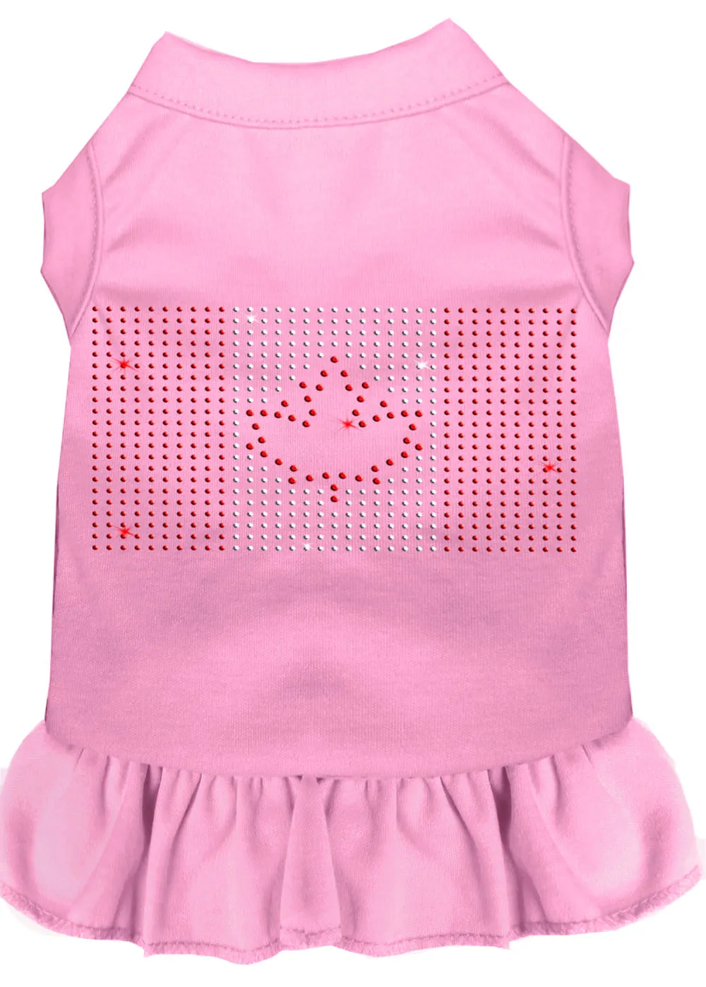 Rhinestone Canadian Flag Dress Light Pink Xs
