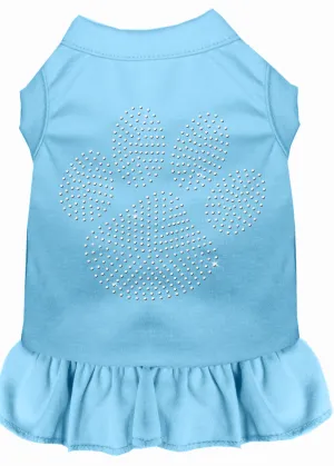 Rhinestone Clear Paw Dress Baby Blue Xxxl