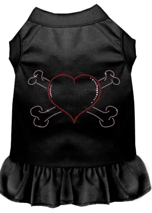 Rhinestone Heart And Crossbones Dress Black Xxl