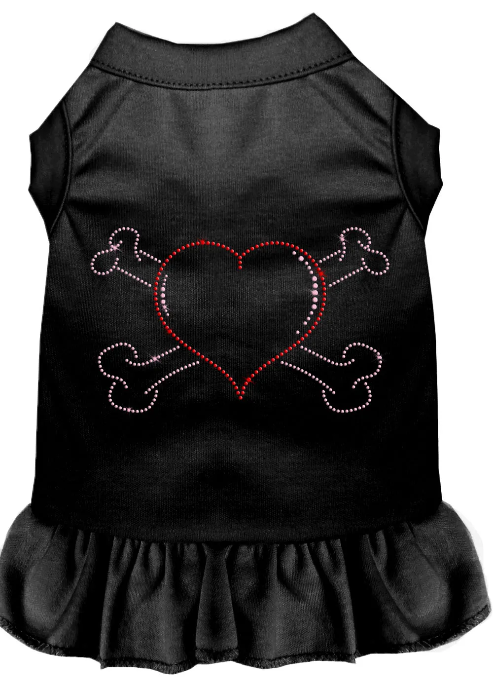 Rhinestone Heart And Crossbones Dress Black Xxl