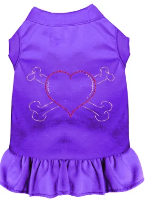 Rhinestone Heart And Crossbones Dress Purple Med