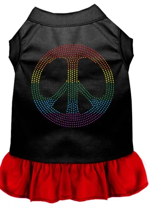 Rhinestone Rainbow Peace Dress Black With Red Xxxl