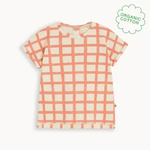 Santorini - Terracotta Checker Jersey Baby & Kids T-Shirt
