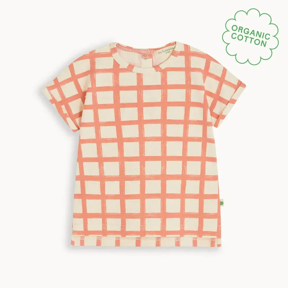 Santorini - Terracotta Checker Jersey Baby & Kids T-Shirt