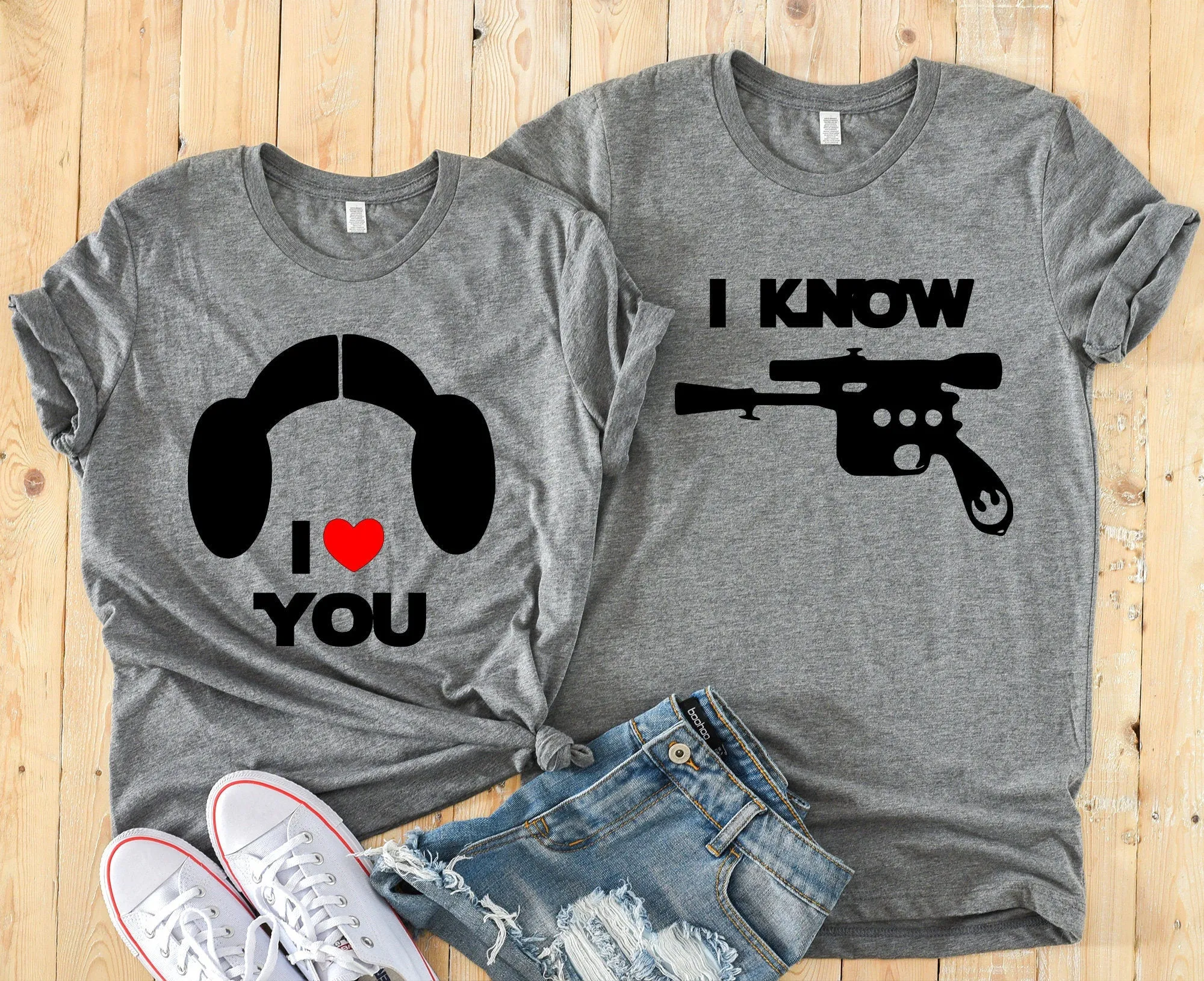 Star Wars  - I Love You - I Know - Princess Leia - Adult Shirts - Disney Couples Matching Shirts