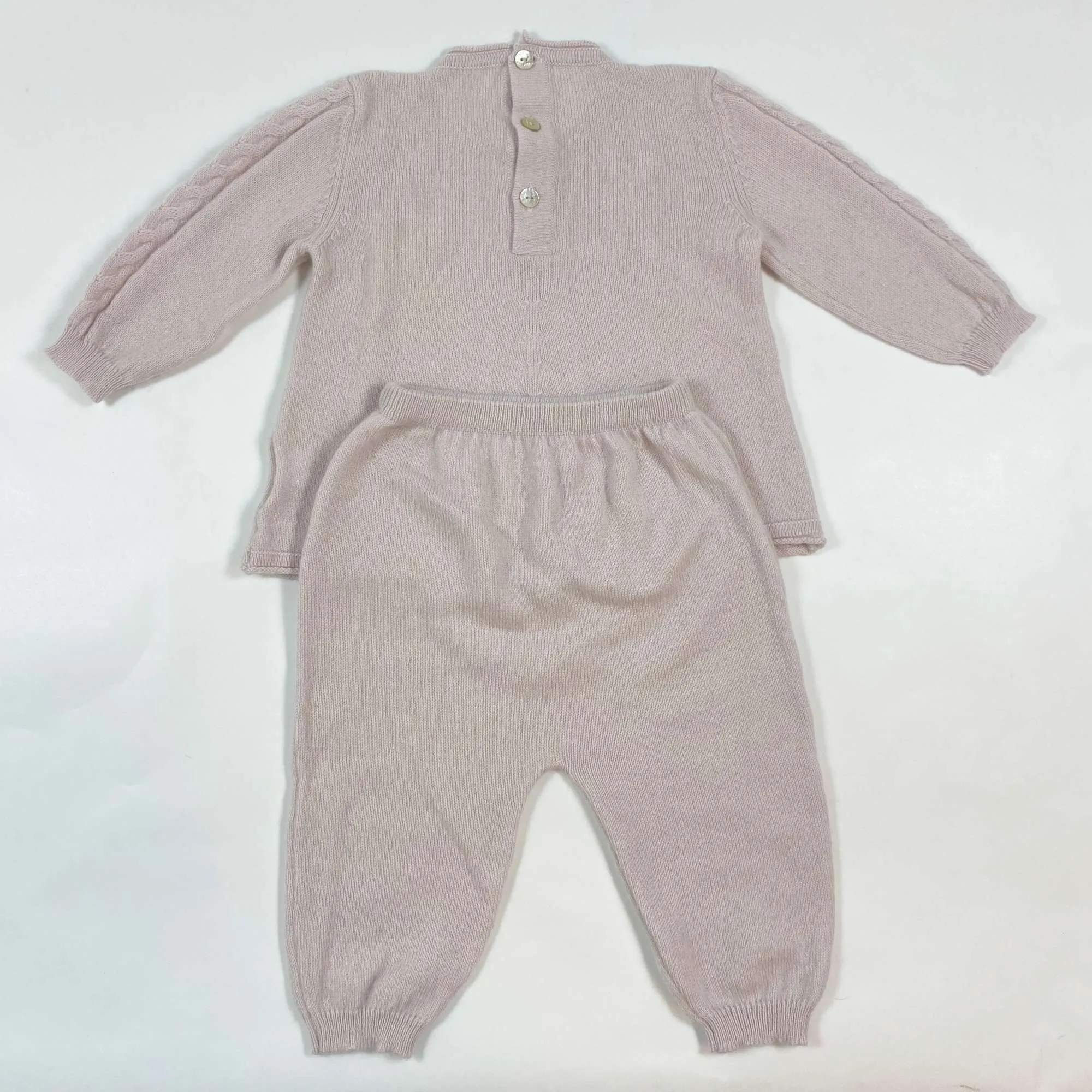 Théophile et Patachou soft pink cashmere pullover and pants 3M