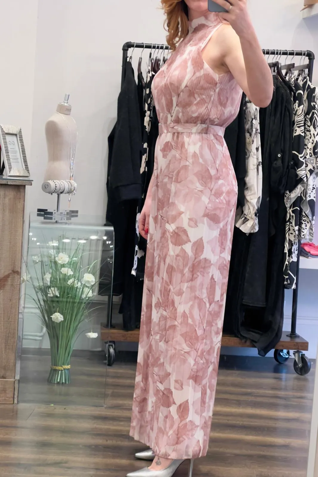Tye Neck Pleated Jumpsuit
