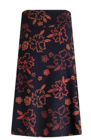 Weird Fish Malmo Printed Jersey Skirt - Nightshade